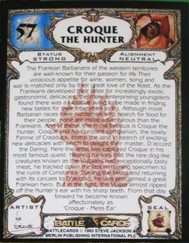1993 Merlin BattleCards #57 Croque the Hunter Back