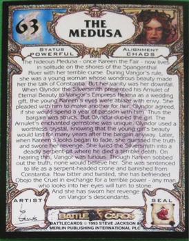 1993 Merlin BattleCards #63 The Medusa Back