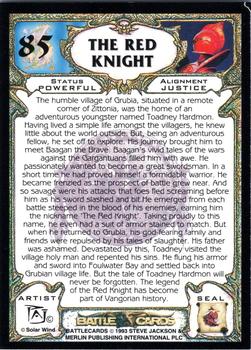 1993 Merlin BattleCards #85 The Red Knight Back