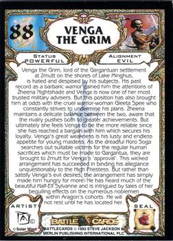 1993 Merlin BattleCards #88 Venga the Grim Back