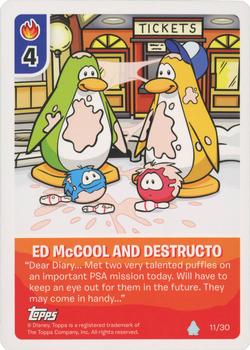 2009 Topps Club Penguin Card-Jitsu Puffle Deck #11 Ed McCool and Destructo Front