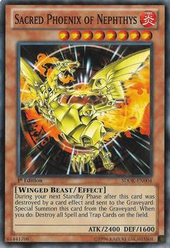 2013 Yu-Gi-Oh! Onslaught of the Fire Kings English 1st Edition #SDOK-EN004 Sacred Phoenix of Nephthys Front