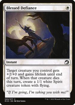 2021 Magic The Gathering Innistrad: Midnight Hunt #5 Blessed Defiance Front