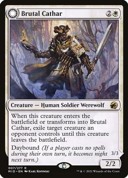 2021 Magic The Gathering Innistrad: Midnight Hunt #7 Brutal Cathar // Moonrage Brute Front