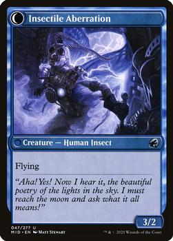 2021 Magic The Gathering Innistrad: Midnight Hunt #47 Delver of Secrets // Insectile Aberration Back