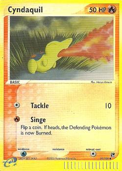 2003 Pokemon EX Sandstorm - Reverse Holo #59/100 Cyndaquil Front