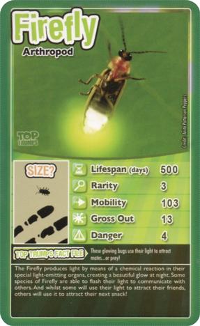 2016 Top Trumps Bugs #NNO Firefly Front