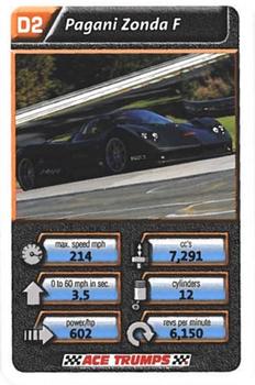 2008 Cartamundi Ace Trumps Super Cars 3 #D2 Pagani Zonda F Front