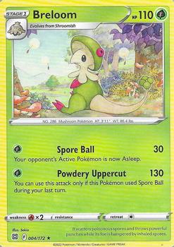 2022 Pokemon Sword & Shield Brilliant Stars #004/172 Breloom Front