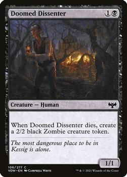 2021 Magic The Gathering Innistrad: Crimson Vow #106 Doomed Dissenter Front
