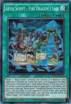 2016 Yu-Gi-Oh! Destiny Soldiers English 1st Edition #DESO-EN025 Abyss Script - Fire Dragon's Lair Front