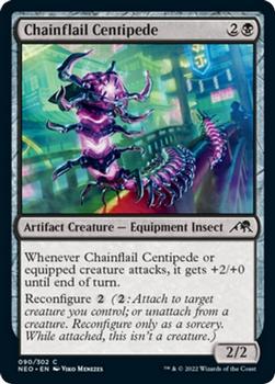 2022 Magic: The Gathering Kamigawa Neon Dynasty #90 Chainflail Centipede Front