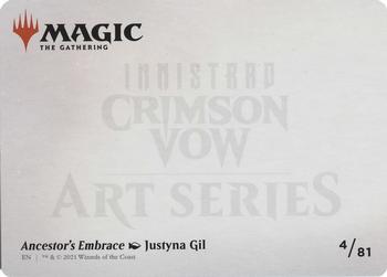 2021 Magic The Gathering Innistrad: Crimson Vow - Art Series #4 Ancestor's Embrace Back