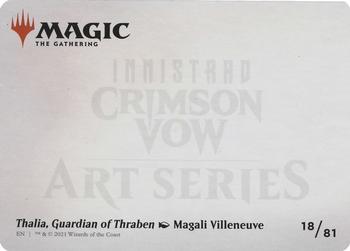 2021 Magic The Gathering Innistrad: Crimson Vow - Art Series #18 Thalia, Guardian of Thraben Back