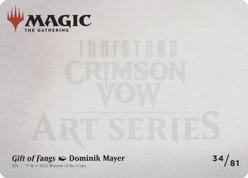 2021 Magic The Gathering Innistrad: Crimson Vow - Art Series #34 Gift of Fangs Back