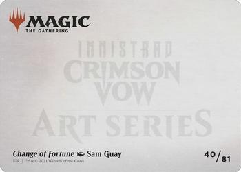 2021 Magic The Gathering Innistrad: Crimson Vow - Art Series Gold Artist Signature #40 Change of Fortune Back