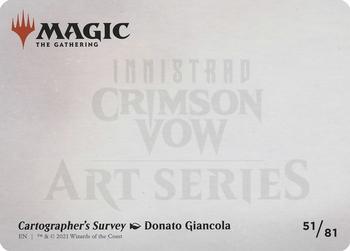 2021 Magic The Gathering Innistrad: Crimson Vow - Art Series Gold Artist Signature #51 Cartographer's Survey Back