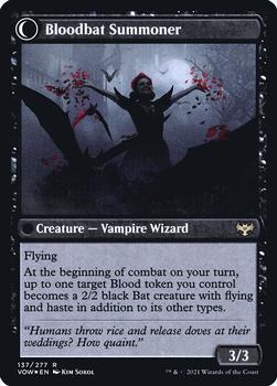 2021 Magic The Gathering Innistrad: Crimson Vow - Date Stamped Promo #137 Voldaren Bloodcaster // Bloodbat Summoner Back