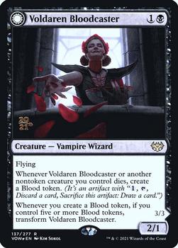 2021 Magic The Gathering Innistrad: Crimson Vow - Date Stamped Promo #137 Voldaren Bloodcaster // Bloodbat Summoner Front