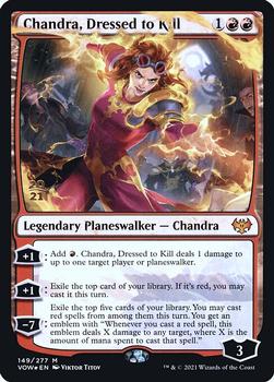 2021 Magic The Gathering Innistrad: Crimson Vow - Date Stamped Promo #149 Chandra, Dressed to Kill Front