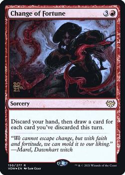 2021 Magic The Gathering Innistrad: Crimson Vow - Date Stamped Promo #150 Change of Fortune Front