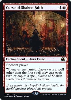 2021 Magic The Gathering Innistrad: Midnight Hunt - Date Stamped Promo #134 Curse of Shaken Faith Front