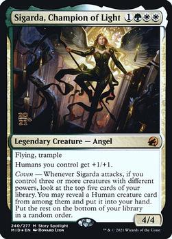 2021 Magic The Gathering Innistrad: Midnight Hunt - Date Stamped Promo #240 Sigarda, Champion of Light Front