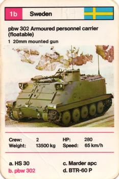 1970-79 Top Trumps Tanks #1b pbw 302 Armoured personnel carrier (floatable) Front