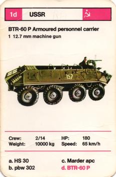 1970-79 Top Trumps Tanks #1d BTR-60 P Armoured personnel carrier Front
