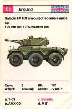 1970-79 Top Trumps Tanks #6c Saladin FV 601 armoured reconnaissance car Front