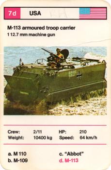 1970-79 Top Trumps Tanks #7d M-113 armoured troop carrier Front