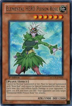 2011 Yu-Gi-Oh! Legendary Collection 2: The Duel Academy Years Mega Pack English 1st Edition #LCGX-EN036 Elemental HERO Poison Rose Front