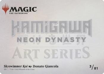 2022 Magic: The Gathering Kamigawa Neon Dynasty - Art Series Gold Stamped Signature #3 Skyswimmer Koi Back