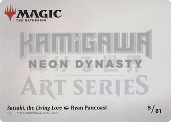2022 Magic: The Gathering Kamigawa Neon Dynasty - Art Series Gold Stamped Signature #5 Satsuki, the Living Lore Back
