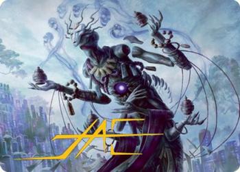 2022 Magic: The Gathering Kamigawa Neon Dynasty - Art Series Gold Stamped Signature #9 Myojin of Grim Betrayal Front