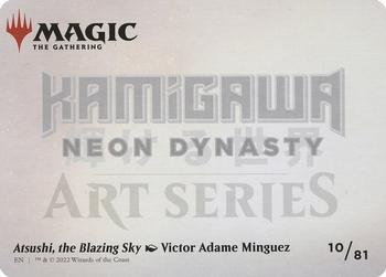 2022 Magic: The Gathering Kamigawa Neon Dynasty - Art Series Gold Stamped Signature #10 Atsushi, the Blazing Sky Back