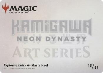 2022 Magic: The Gathering Kamigawa Neon Dynasty - Art Series Gold Stamped Signature #13 Explosive Entry Back