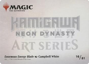 2022 Magic: The Gathering Kamigawa Neon Dynasty - Art Series Gold Stamped Signature #16 Enormous Energy Blade Back