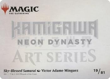2022 Magic: The Gathering Kamigawa Neon Dynasty - Art Series Gold Stamped Signature #19 Sky-Blessed Samurai Back