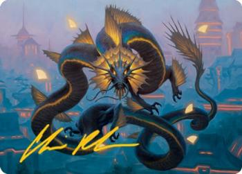 2022 Magic: The Gathering Kamigawa Neon Dynasty - Art Series Gold Stamped Signature #25 Ao, the Dawn Sky Front