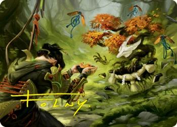 2022 Magic: The Gathering Kamigawa Neon Dynasty - Art Series Gold Stamped Signature #40 Commune with Spirits Front