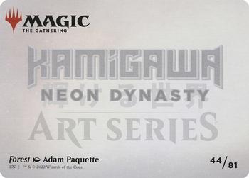 2022 Magic: The Gathering Kamigawa Neon Dynasty - Art Series Gold Stamped Signature #44 Forest Back