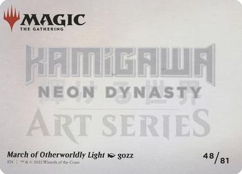 2022 Magic: The Gathering Kamigawa Neon Dynasty - Art Series Gold Stamped Signature #48 March of Otherworldly Light Back