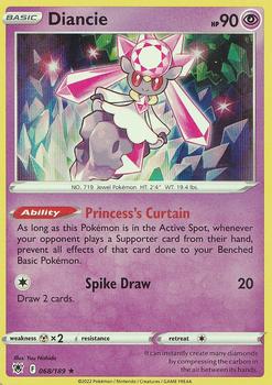 2022 Pokemon Sword & Shield Astral Radiance #068/189 Diancie Front