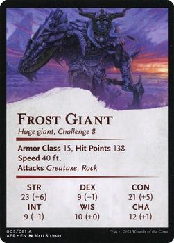 2021 Magic The Gathering Adventures in the Forgotten Realms - Art Series #5 Frost Giant Back