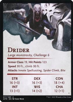 2021 Magic The Gathering Adventures in the Forgotten Realms - Art Series #17 Drider Back