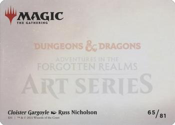 2021 Magic The Gathering Adventures in the Forgotten Realms - Art Series #65 Cloister Gargoyle Back