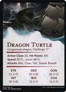 2021 Magic The Gathering Adventures in the Forgotten Realms - Art Series Gold Artist Signature #10 Dragon Turtle Back