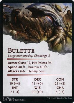 2021 Magic The Gathering Adventures in the Forgotten Realms - Art Series Gold Artist Signature #16 Bulette Back
