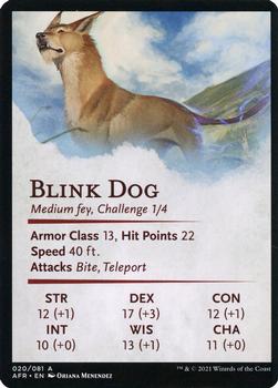 2021 Magic The Gathering Adventures in the Forgotten Realms - Art Series Gold Artist Signature #20 Blink Dog Back